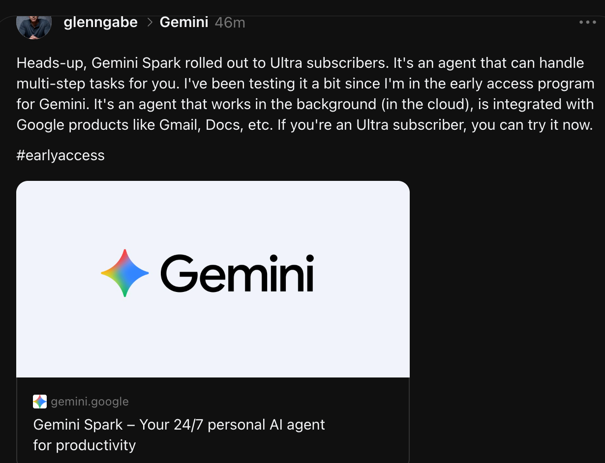 Gemini Spark Launch Annoucement